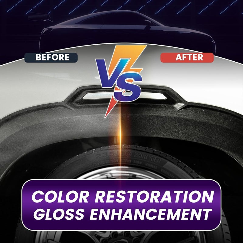 SHIELDOM Plastic Restorer for Cars Ceramic Plastic Coating Black Trim Quick Restoration Bring Faded Rubber and Vinyl Back to Life, Buff for Shine, Restore Flexibility, UV Protection - 5oz/150ml - Image 2